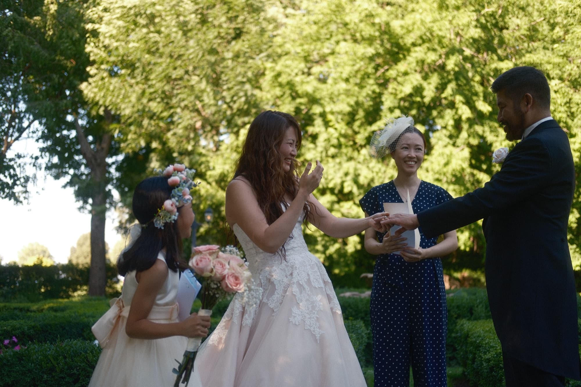 Wedding ceremony in a garden